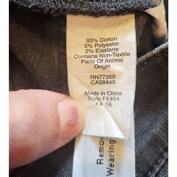 Madewell Jeans Women's 24 Black Cali Demi Boot Raw Hem Cropped Comfort - Picture 4 of 4